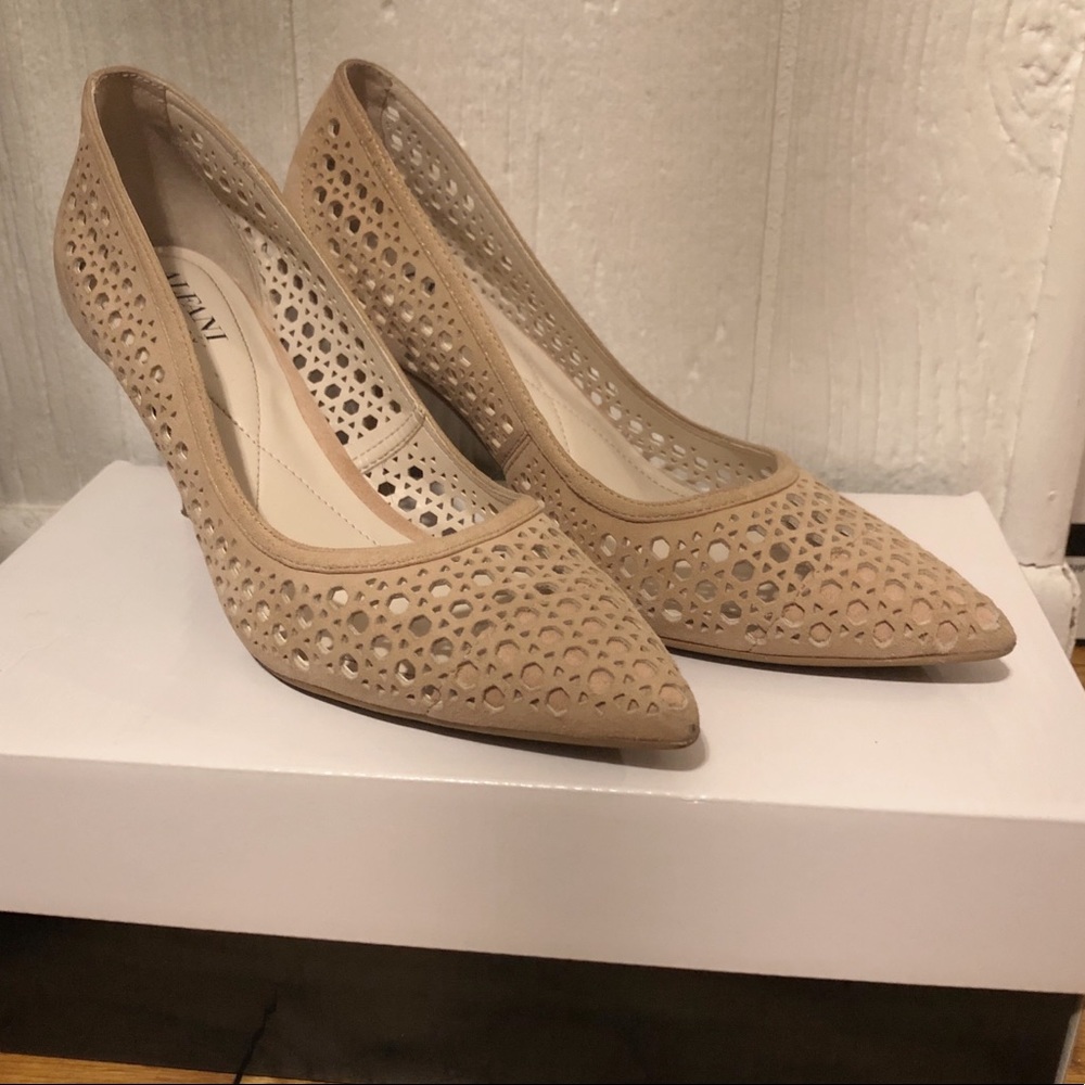 Alfani Jennah Dressy Pointed Toe Nude Suede Heels